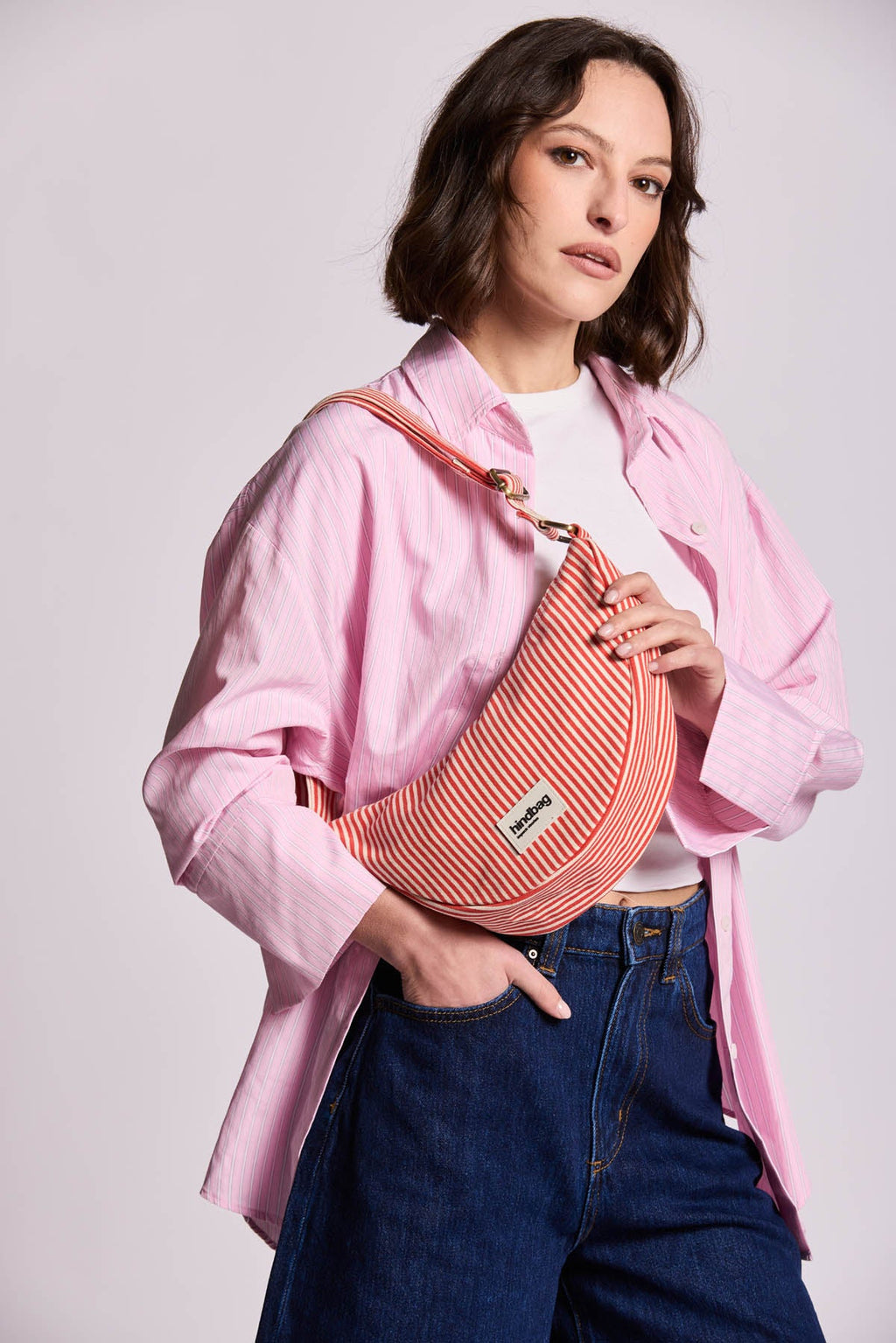 Andrea Red Stripes Bum Bag