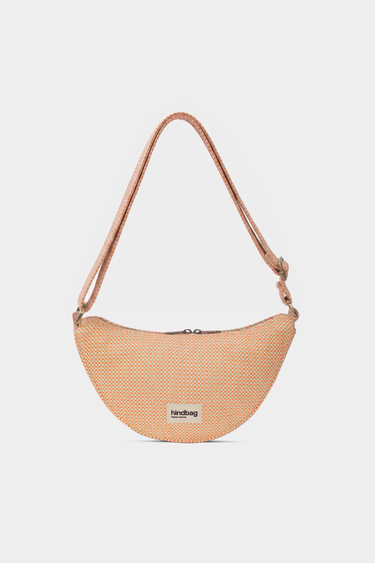 Andrea Woven bum bag in Coral