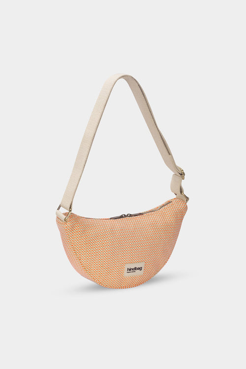 Andrea Woven bum bag in Coral