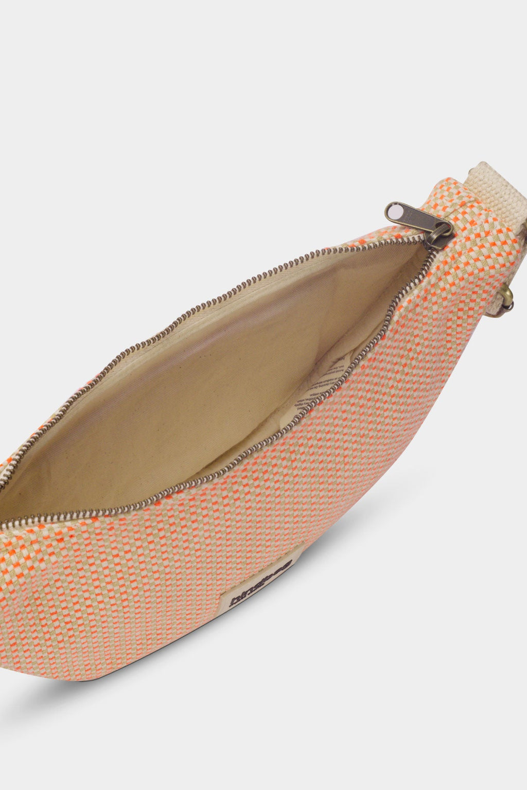 Andrea Woven bum bag in Coral