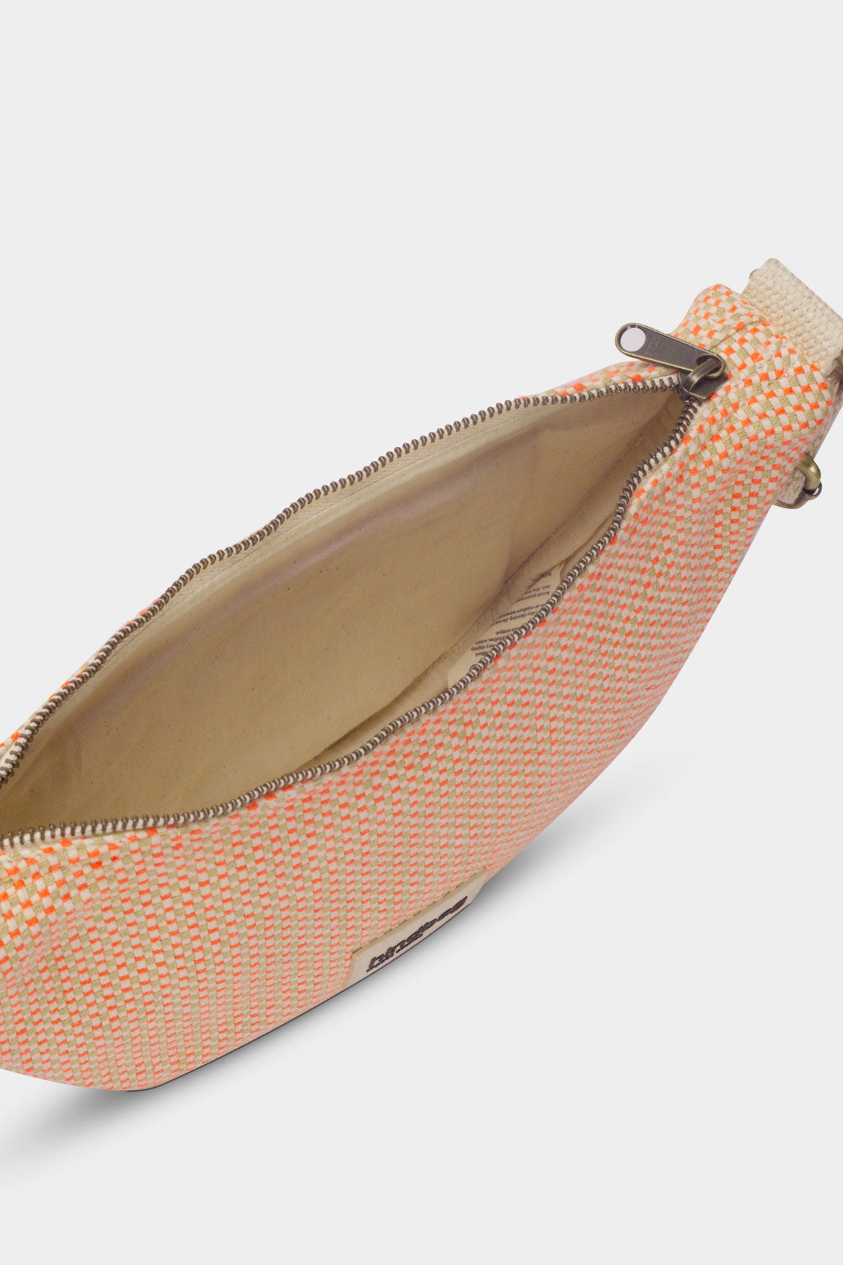 Andrea Woven bum bag in Coral