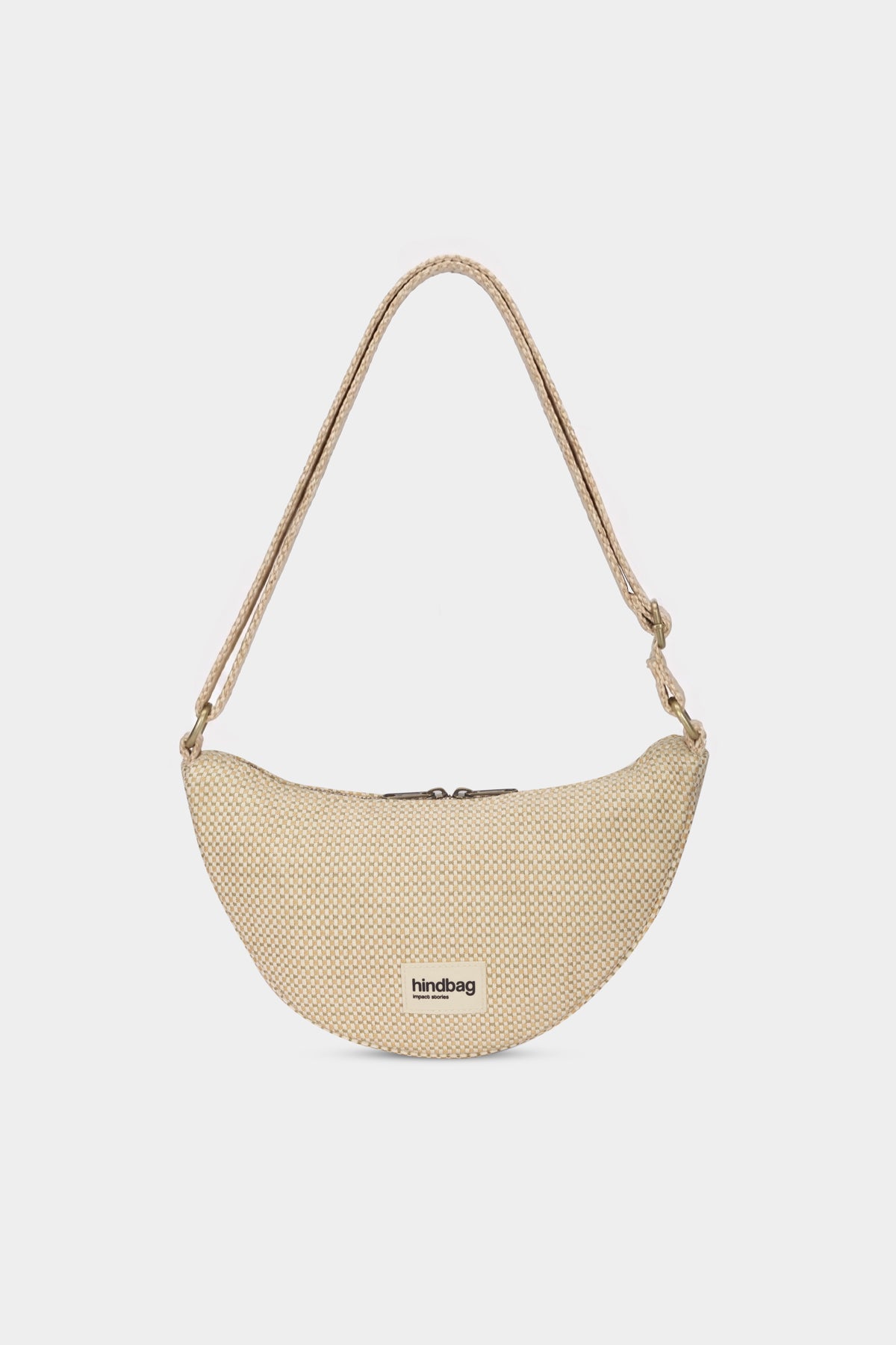 Andrea Woven bum bag in nude