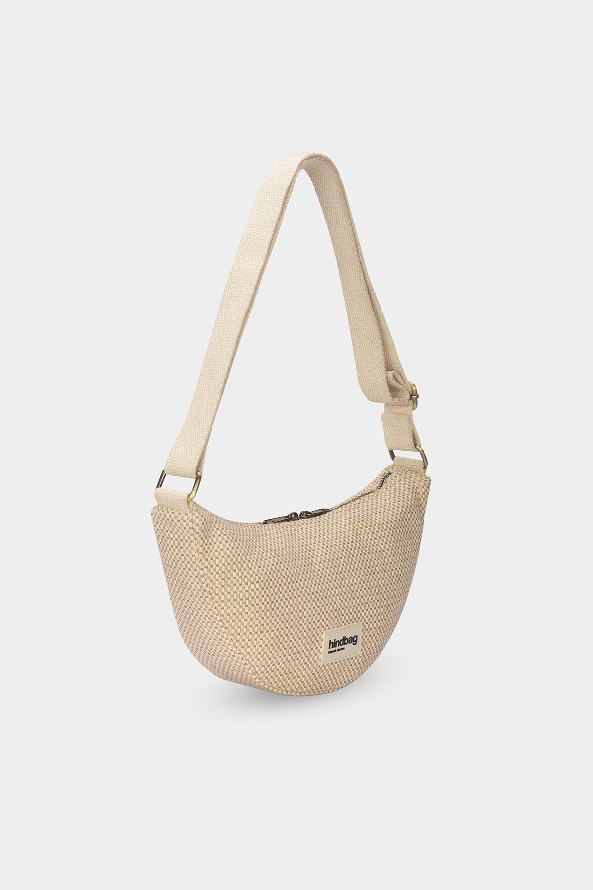 Andrea Woven bum bag in nude