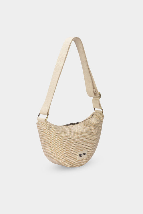 Andrea Woven bum bag in nude