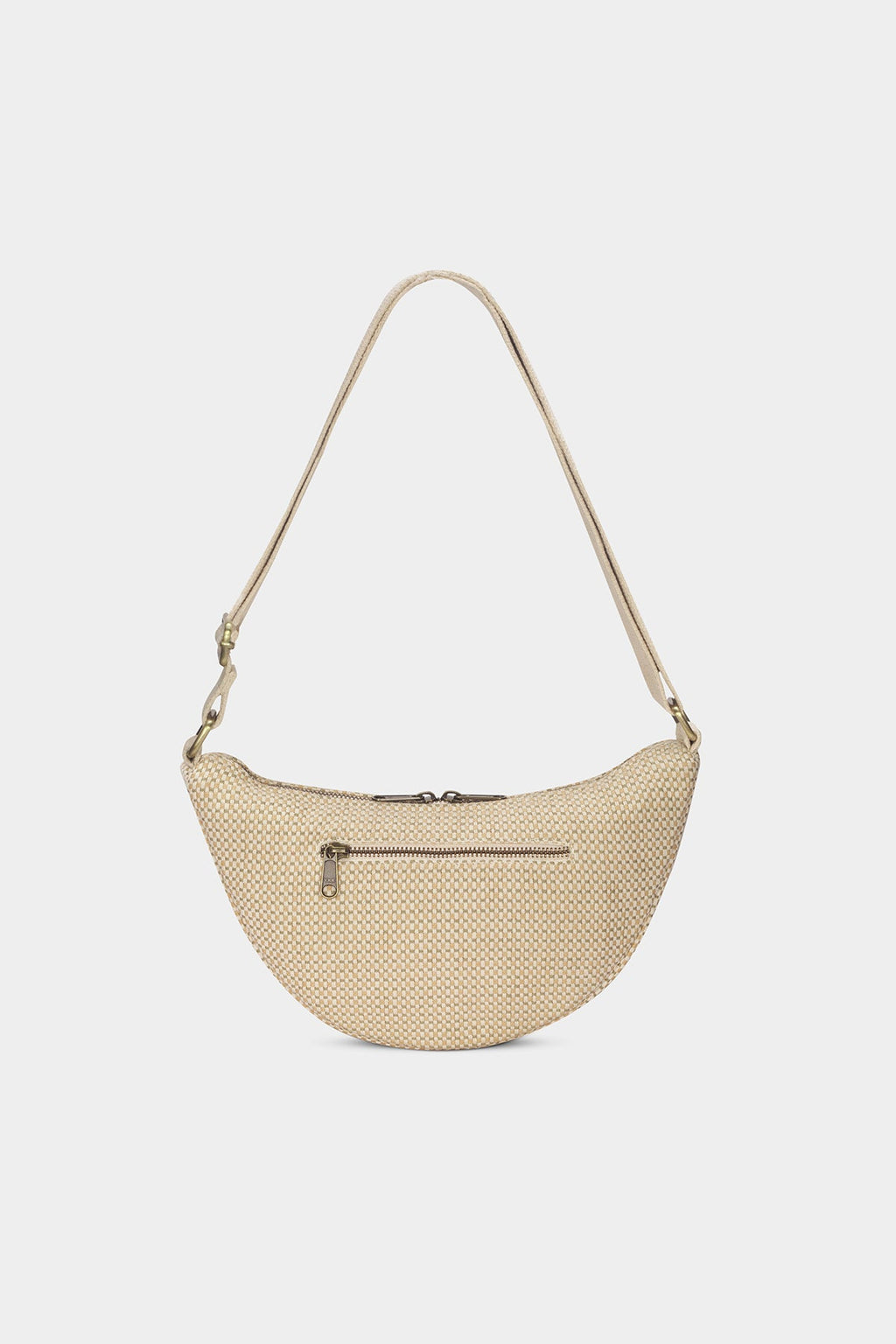 Andrea Woven bum bag in nude