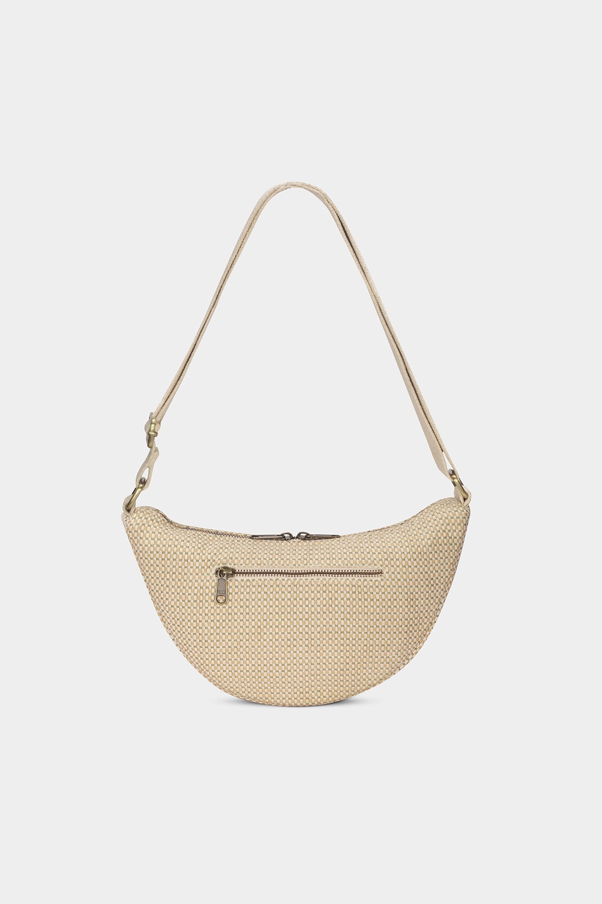 Andrea Woven bum bag in nude