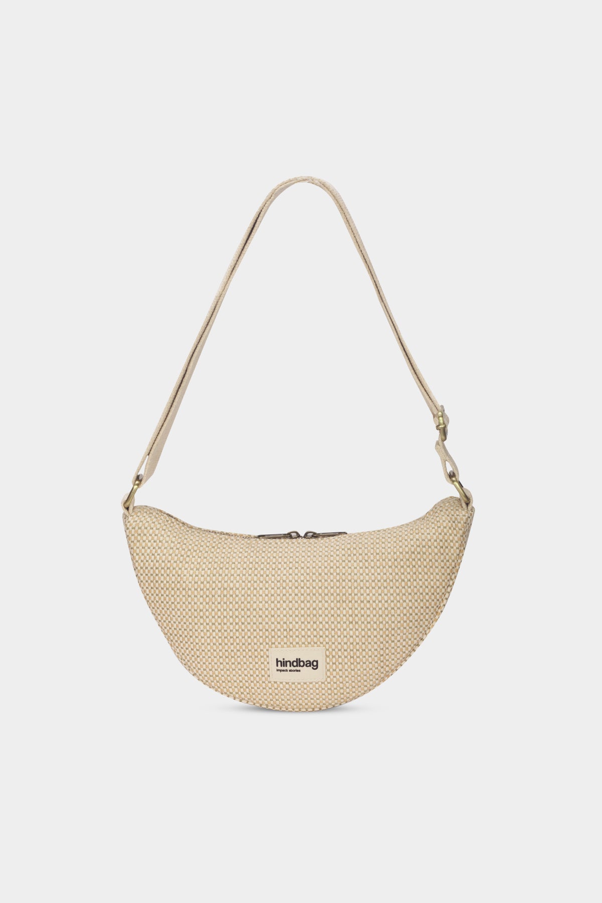 Andrea Woven bum bag in nude