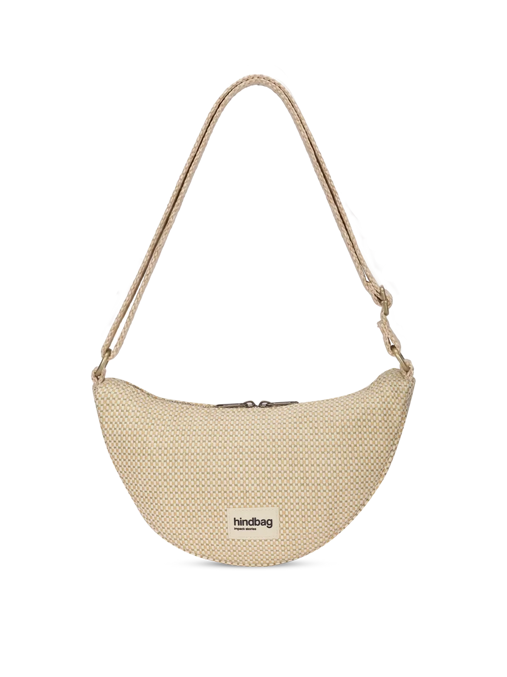 Andrea Woven bum bag in nude