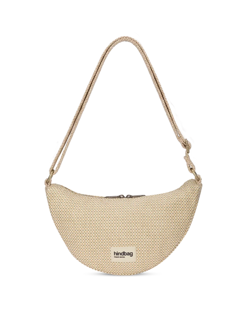Andrea Woven bum bag in nude