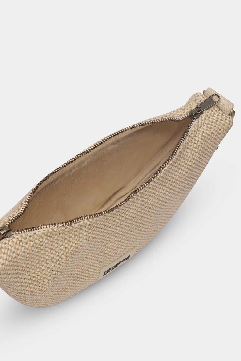 Andrea Woven bum bag in nude