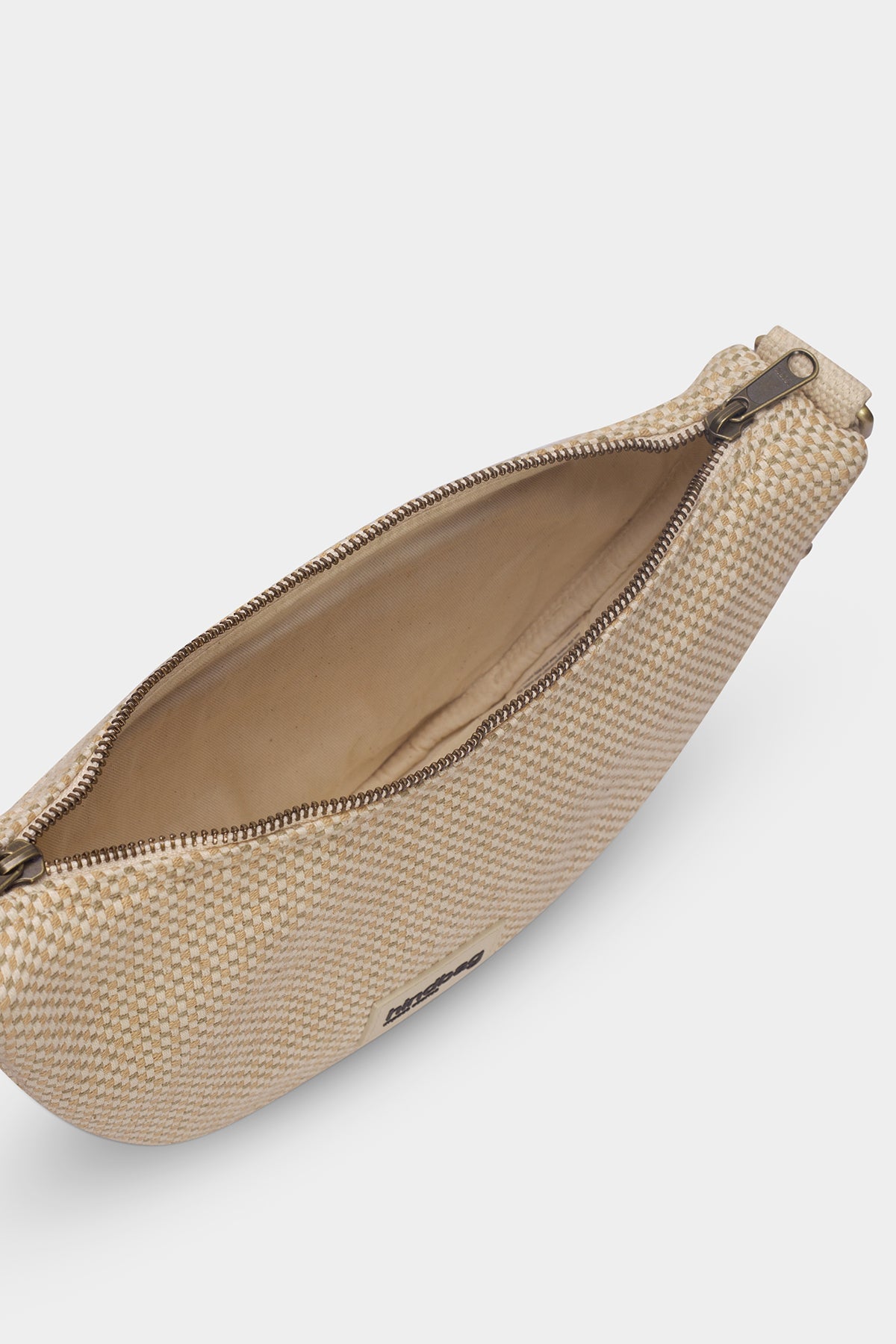 Andrea Woven bum bag in nude
