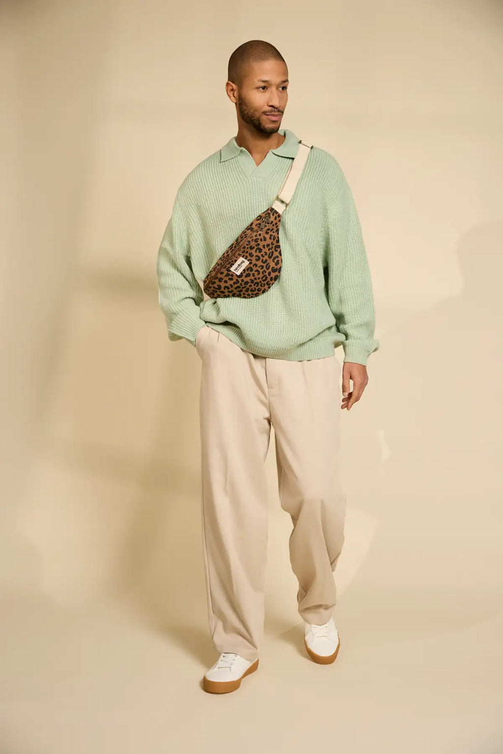 Sac banane olivia imprimé léopard cannelle homme