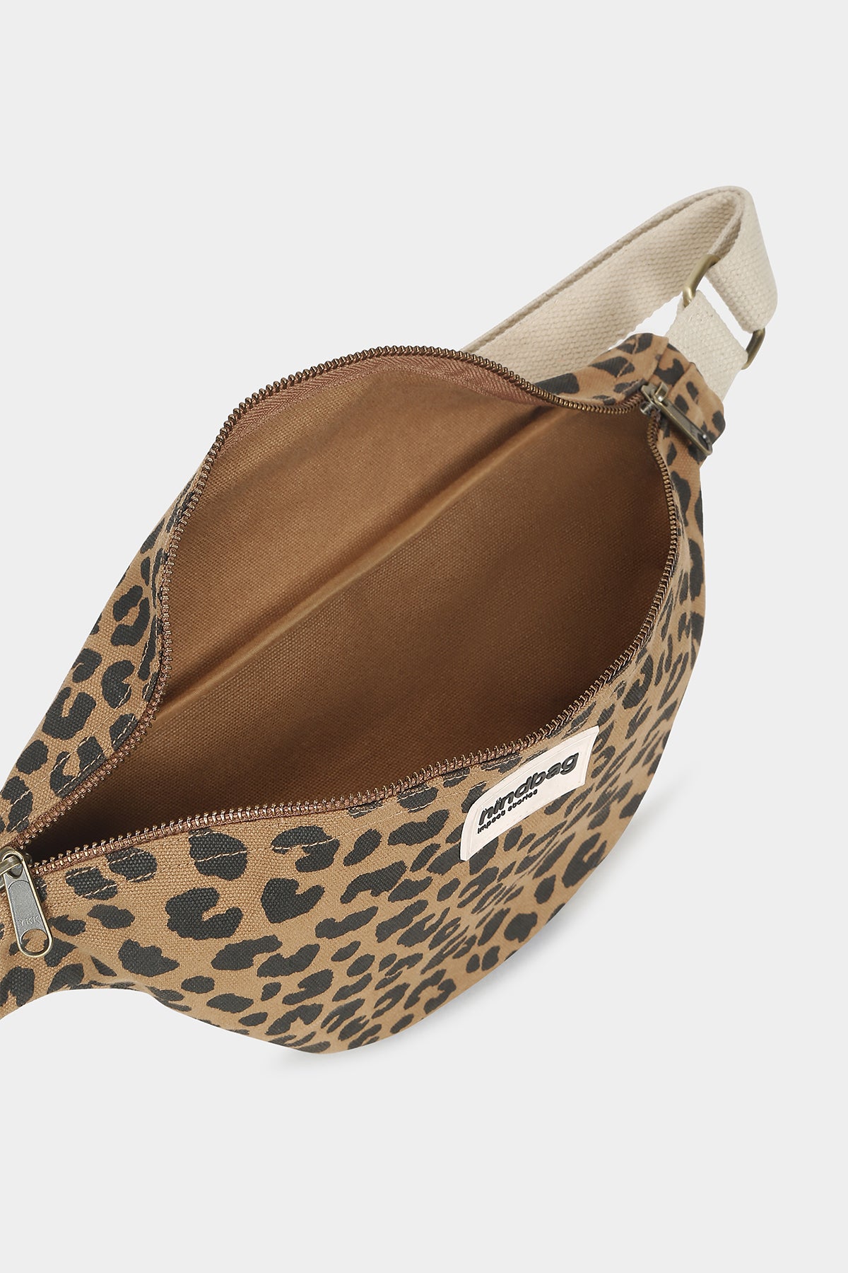 Sac banane olivia imprimé léopard cannelle packshot intérieur