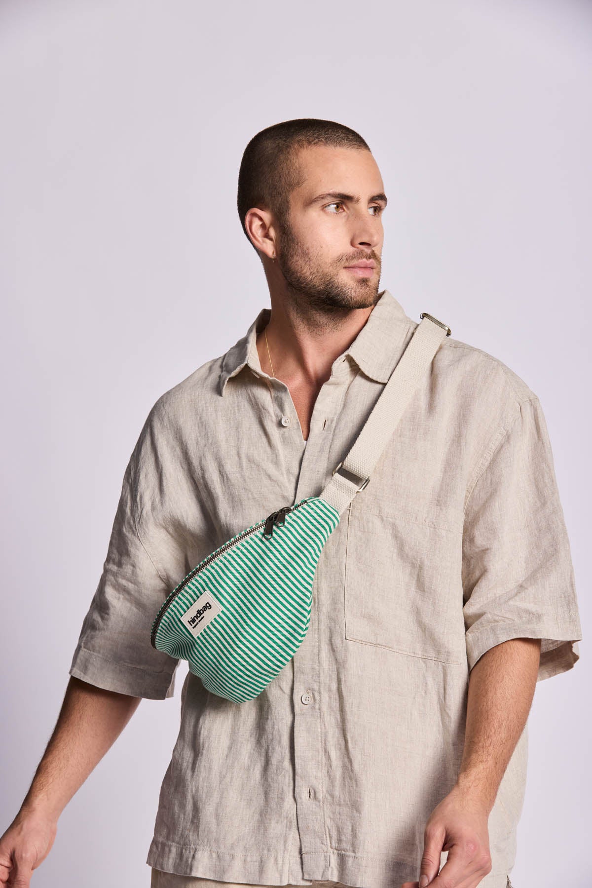 Olivia Green Stripes Bum Bag