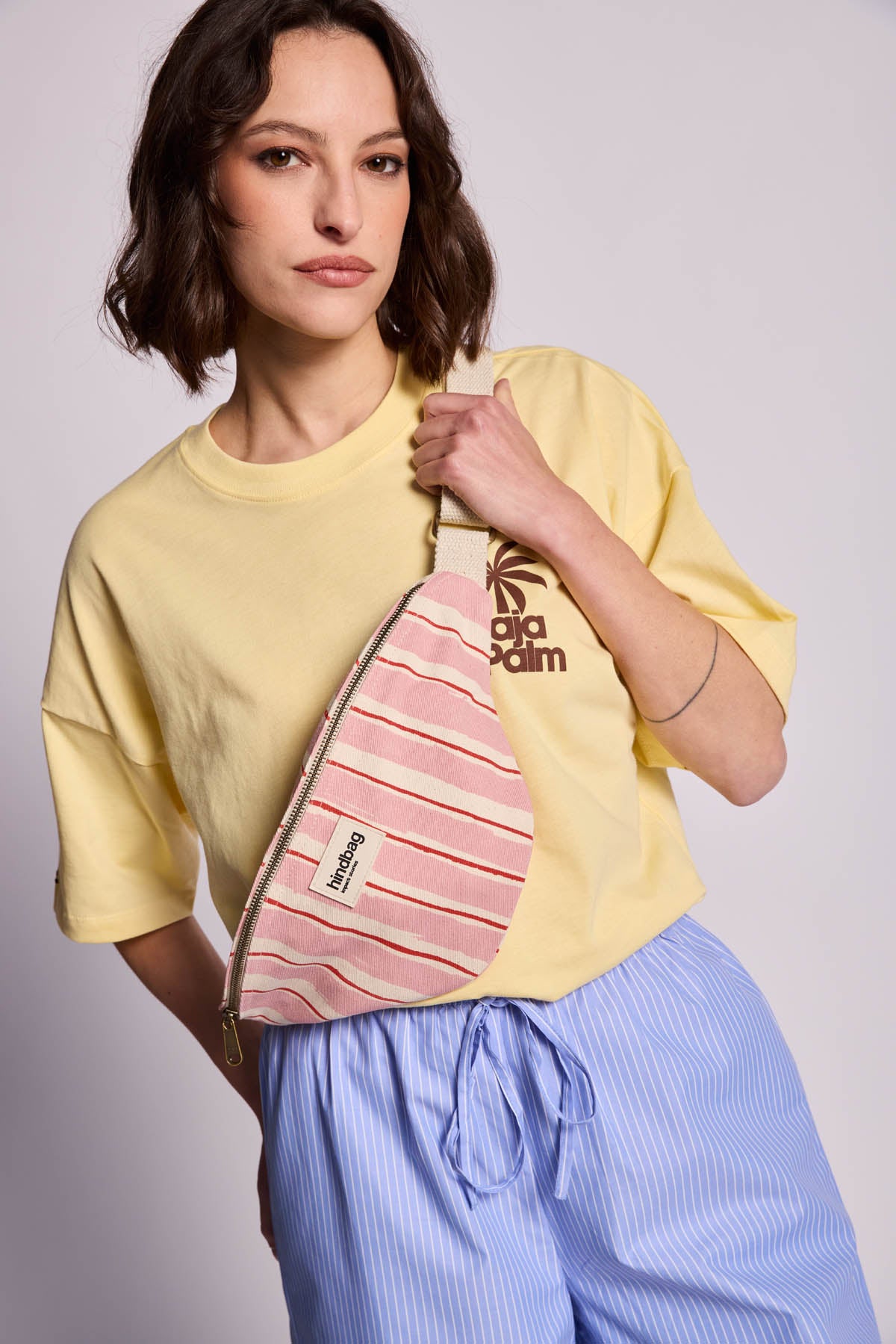 Olivia Red and Pink Stripes Bum Bag