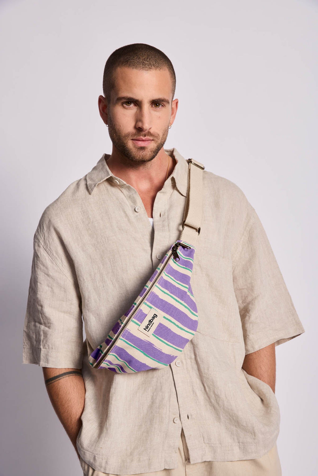 Olivia Green and Parma Stripes Bum Bag