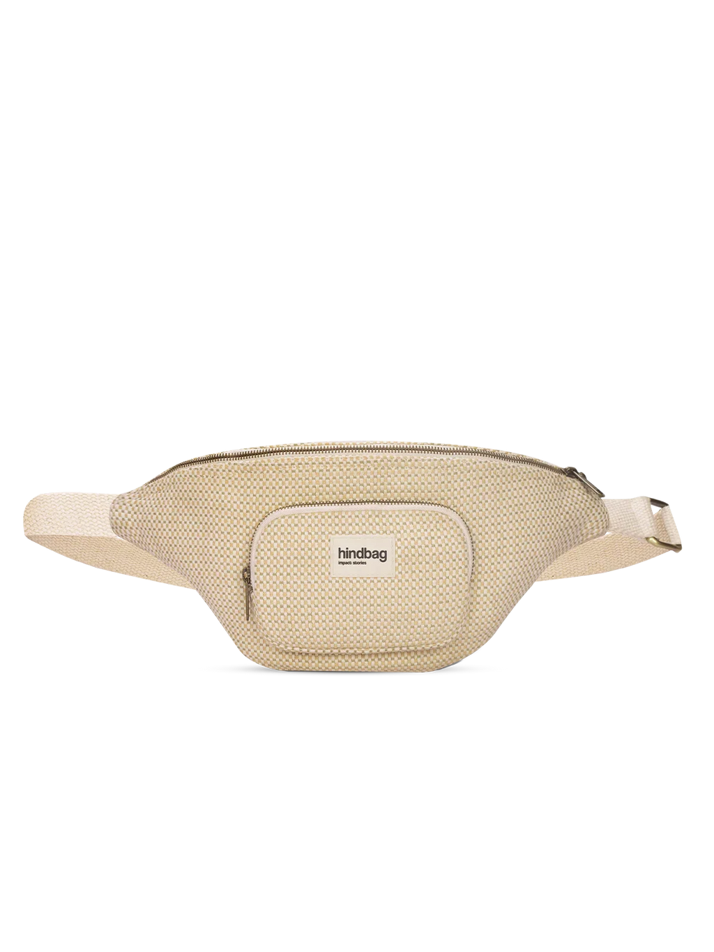 Sofia nude woven bum bag