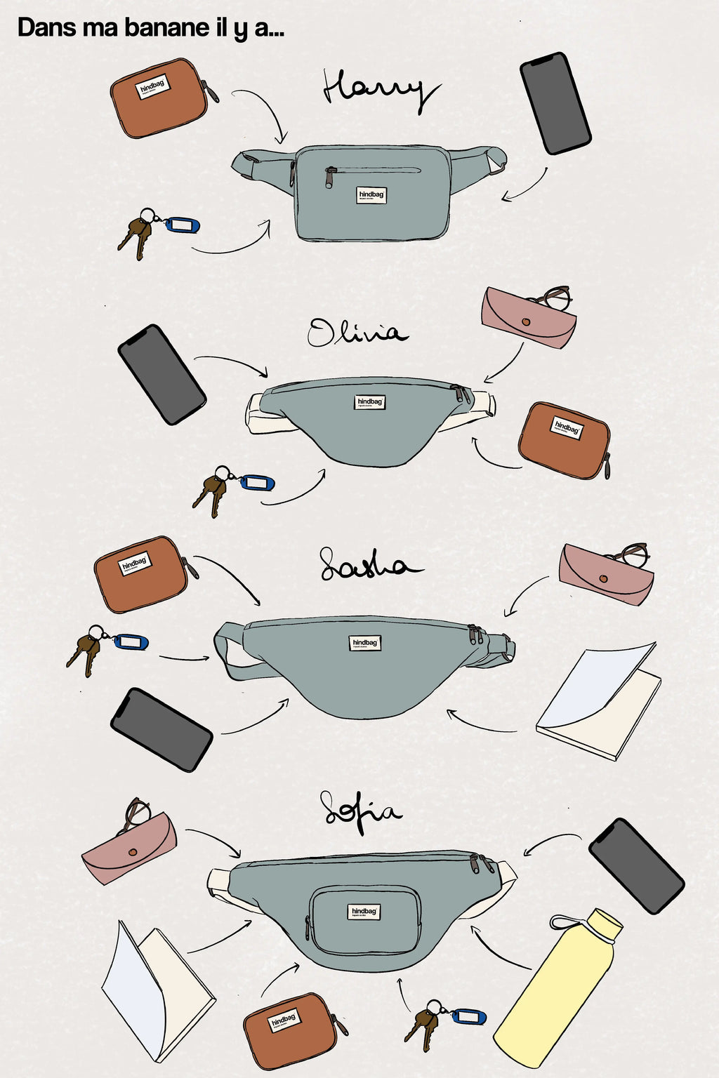 L Sasha belt bag Blush pink