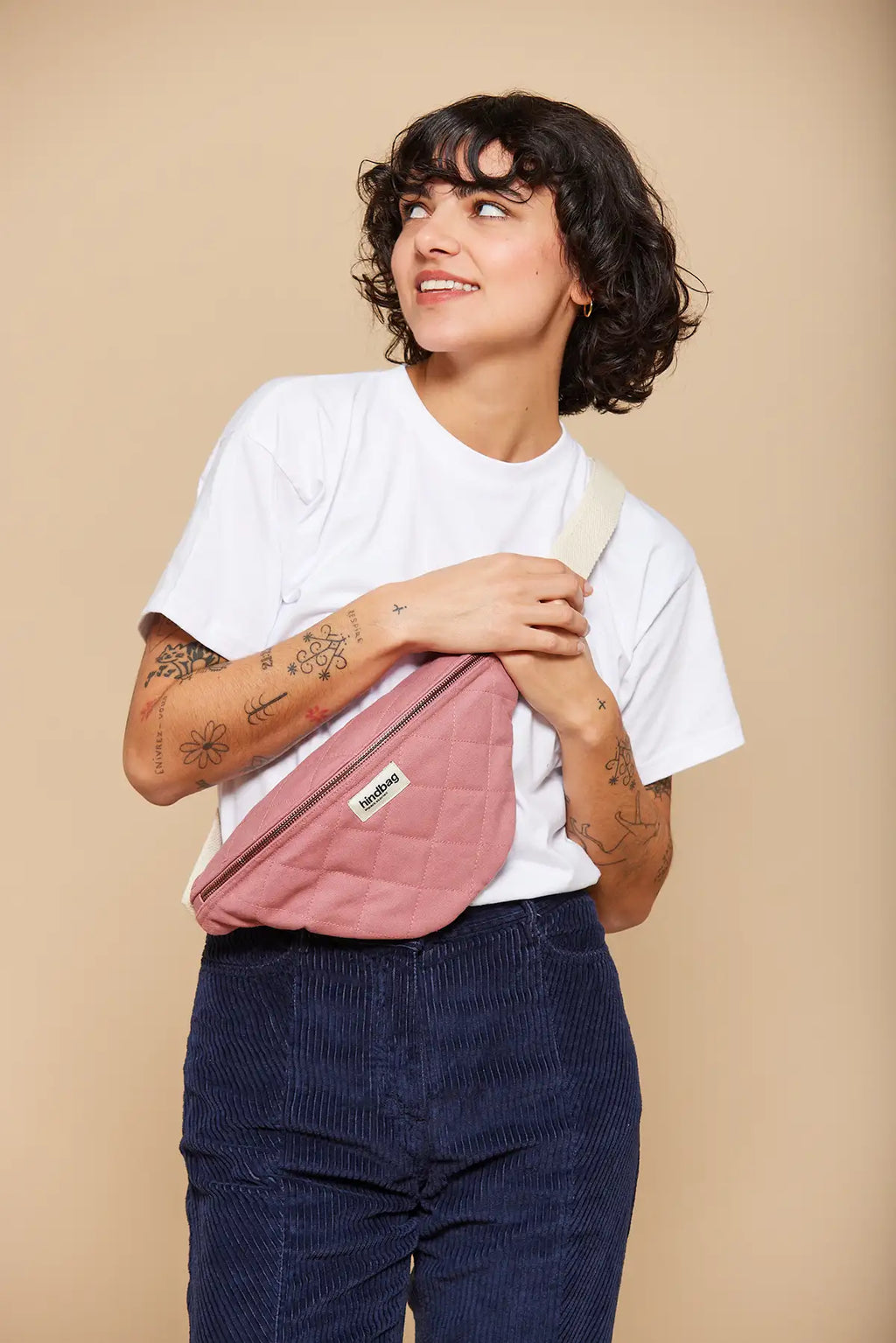 Sac banane matelassé Olivia Rose blush femme