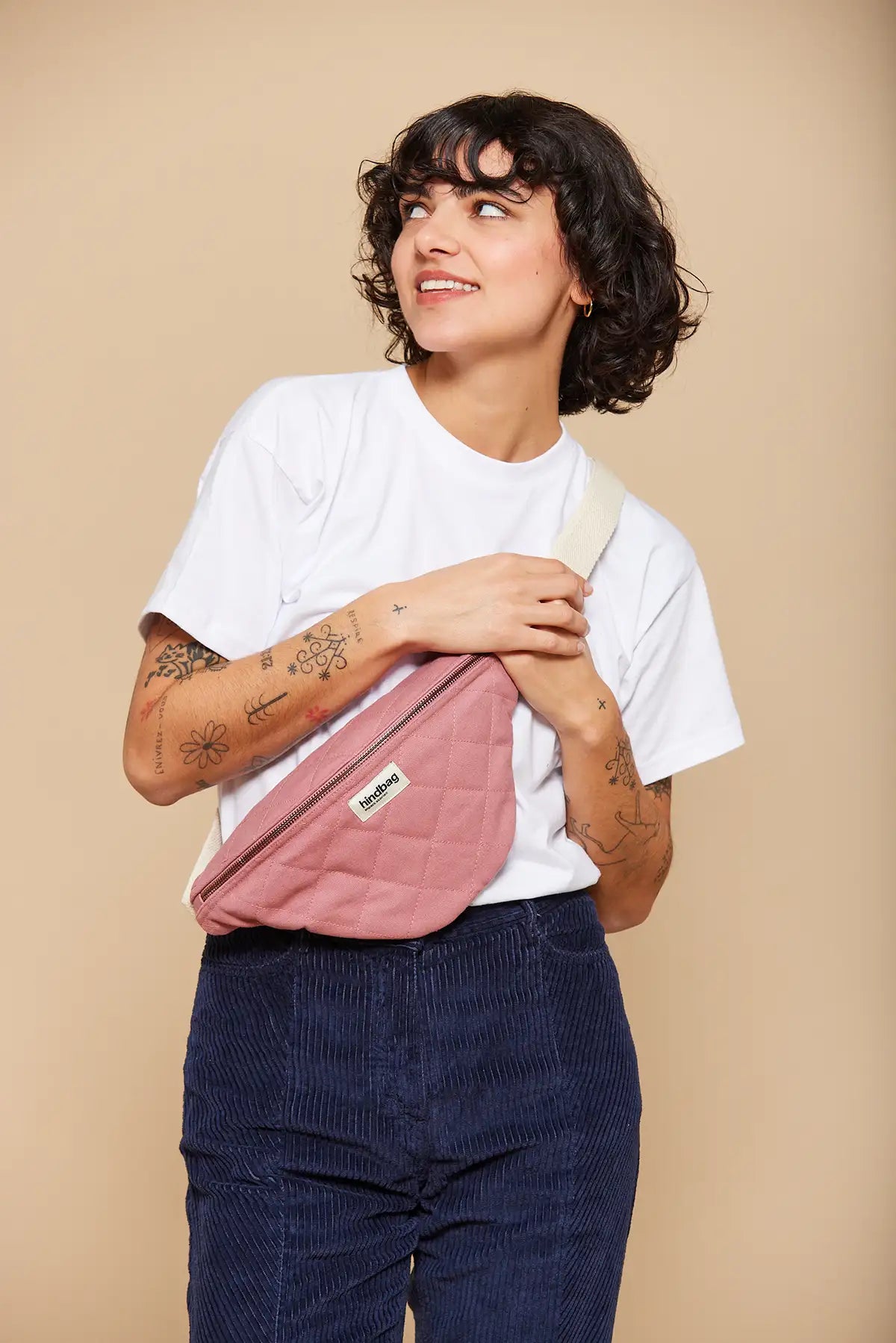 Sac banane matelassé Olivia Rose blush femme