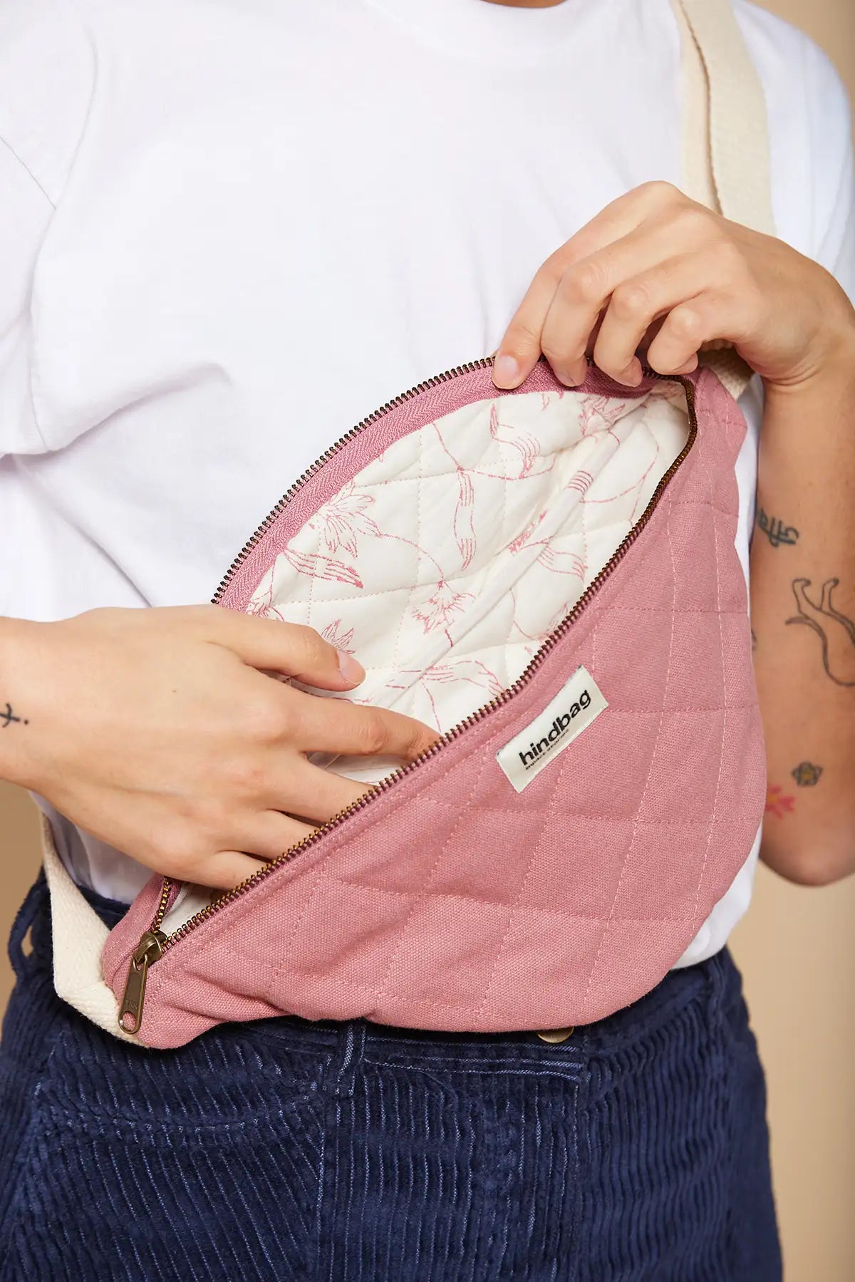 Sac banane matelassé Olivia Rose blush femme intérieur