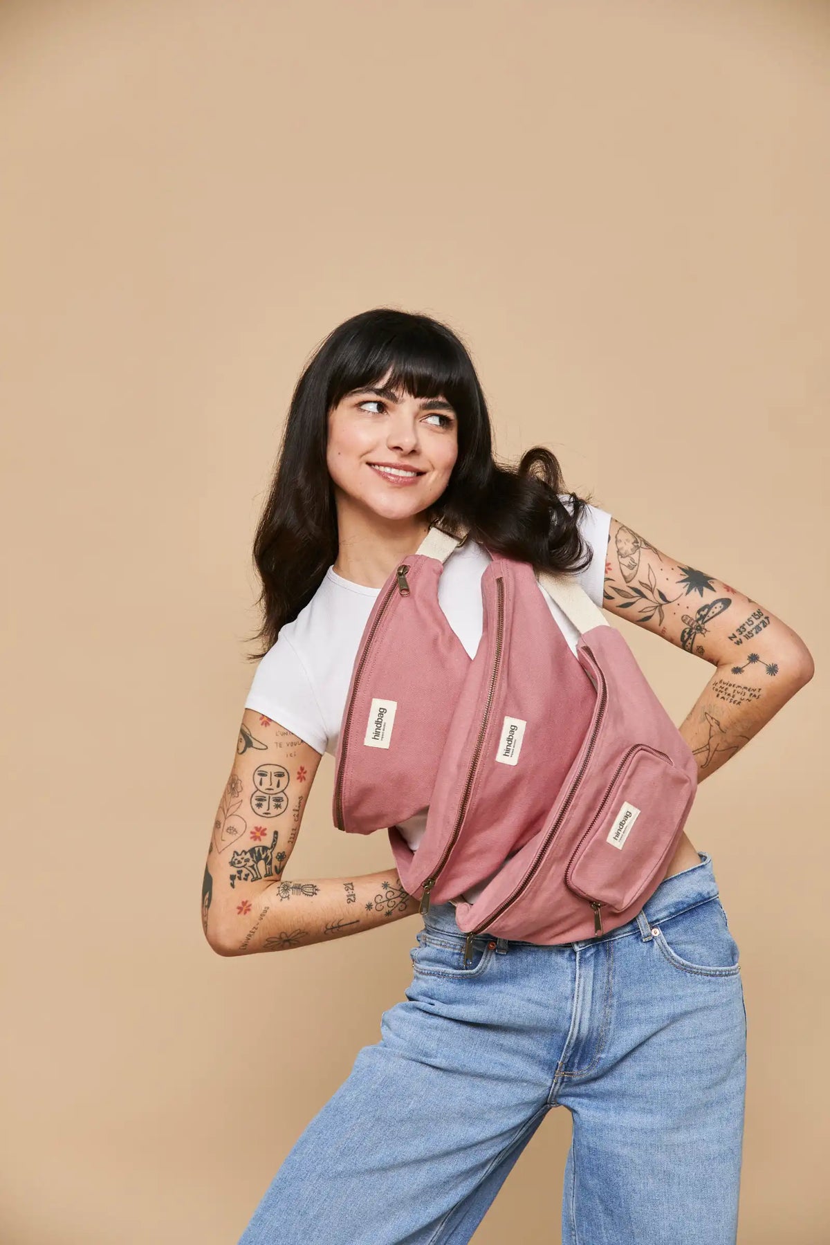 Sac banane L Sasha Rose blush Hindbag2