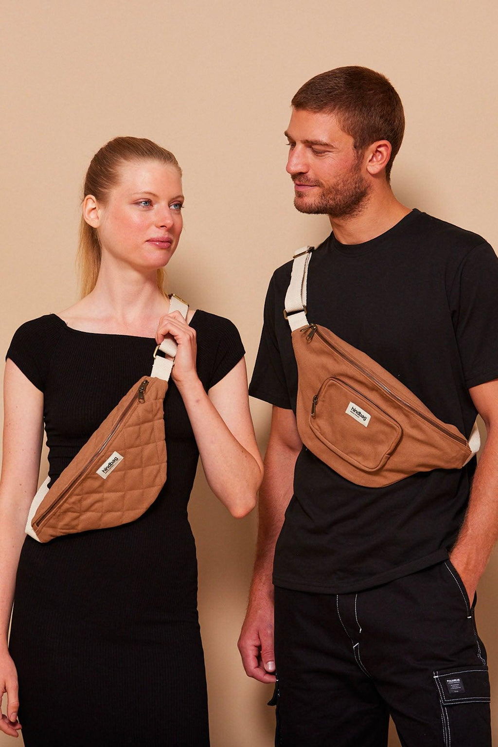 Sac banane matelassé Olivia Cannelle homme femme